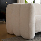 Divano a 3 Posti da 83 Pollici con Design a Onda, Silhouette Curva, Cuscini Morbidi, Capacità 900 libbre