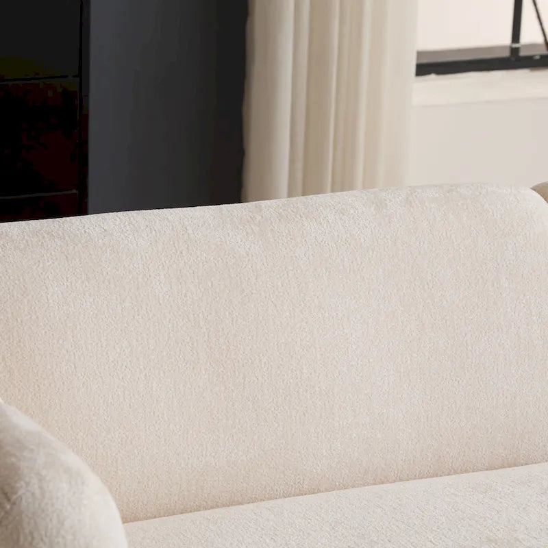 Divano a 3 Posti da 83 Pollici con Design a Onda, Silhouette Curva, Cuscini Morbidi, Capacità 900 libbre
