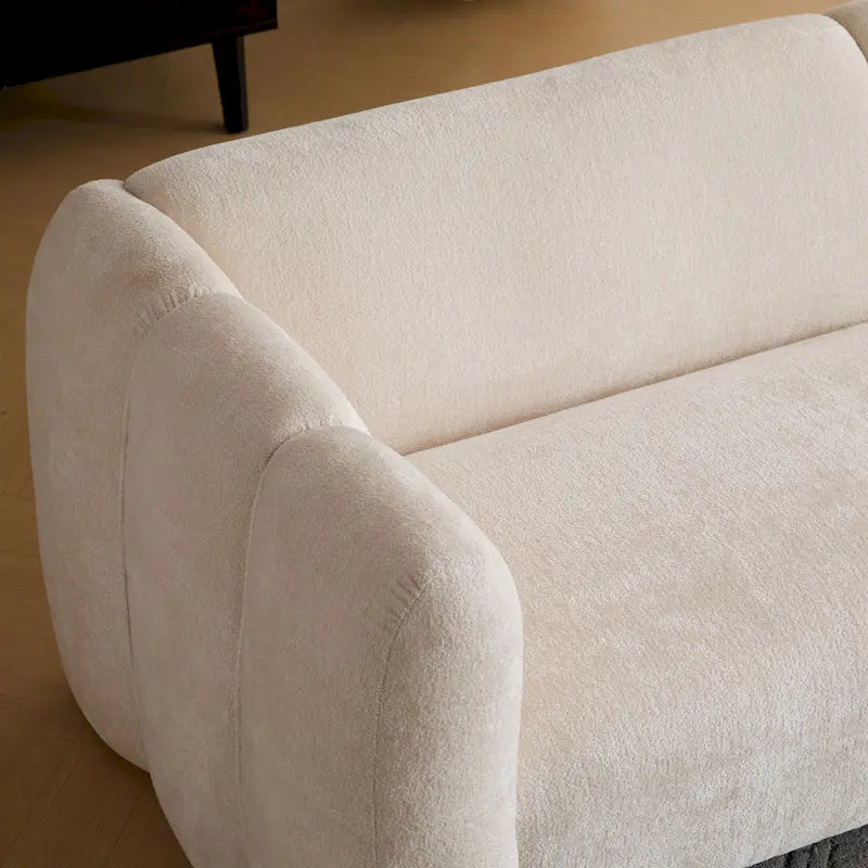 Divano a 3 Posti da 83 Pollici con Design a Onda, Silhouette Curva, Cuscini Morbidi, Capacità 900 libbre