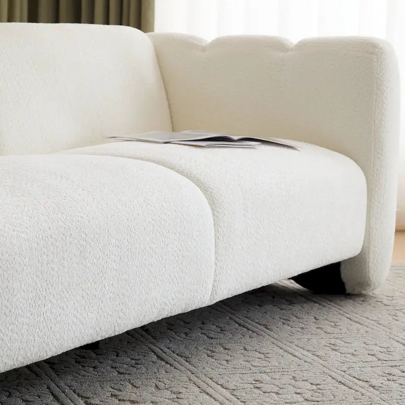 Divano a 3 Posti da 83 Pollici con Design a Onda, Silhouette Curva, Cuscini Morbidi, Capacità 900 libbre