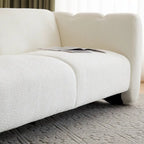 Divano a 3 Posti da 83 Pollici con Design a Onda, Silhouette Curva, Cuscini Morbidi, Capacità 900 libbre