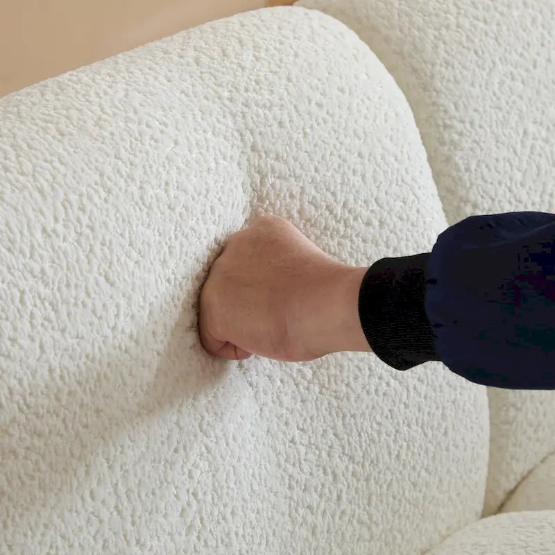 Divano a 3 Posti da 83 Pollici con Design a Onda, Silhouette Curva, Cuscini Morbidi, Capacità 900 libbre