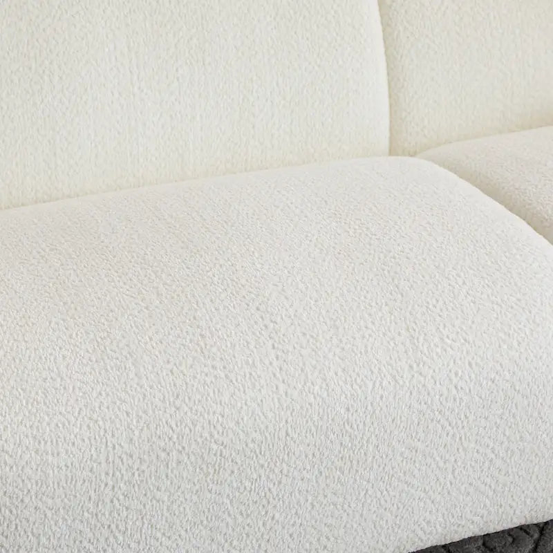 Divano a 3 Posti da 83 Pollici con Design a Onda, Silhouette Curva, Cuscini Morbidi, Capacità 900 libbre