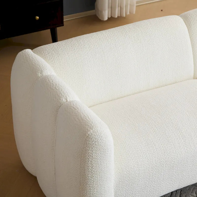Divano a 3 Posti da 83 Pollici con Design a Onda, Silhouette Curva, Cuscini Morbidi, Capacità 900 libbre