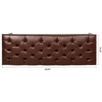 Panca imbottita capitonné da fondo letto con finitura borchiata e ripiano portaoggetti, 152 cm