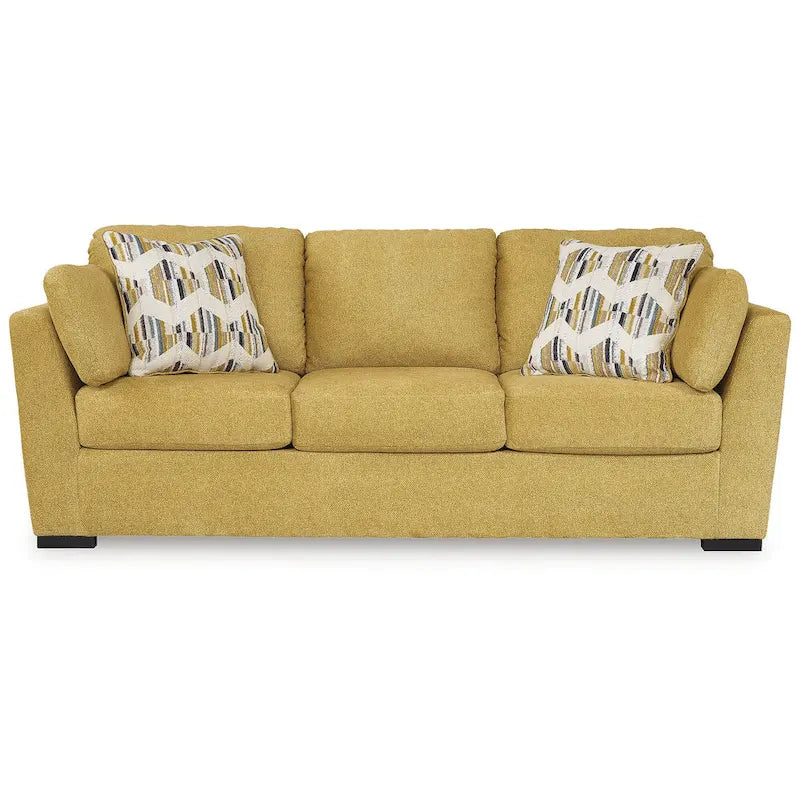 Set di mobili imbottiti per soggiorno da 4 pezzi - Divano, divanetto, poltrona e pouf, poliestere effetto velluto