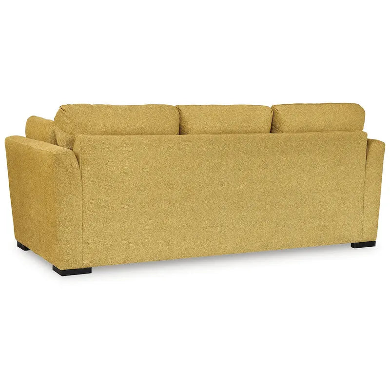 Set di mobili imbottiti per soggiorno da 4 pezzi - Divano, divanetto, poltrona e pouf, poliestere effetto velluto