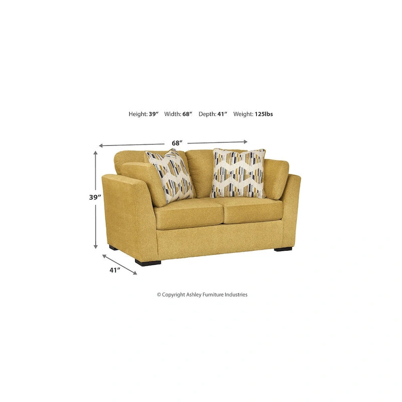 Set di mobili imbottiti per soggiorno da 4 pezzi - Divano, divanetto, poltrona e pouf, poliestere effetto velluto