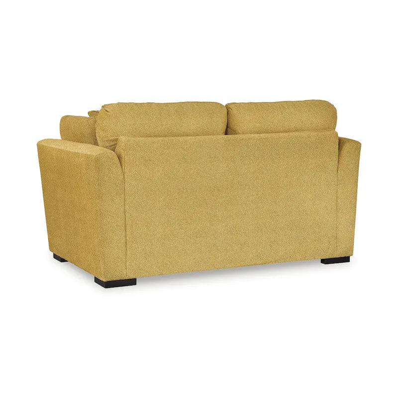 Set di mobili imbottiti per soggiorno da 4 pezzi - Divano, divanetto, poltrona e pouf, poliestere effetto velluto