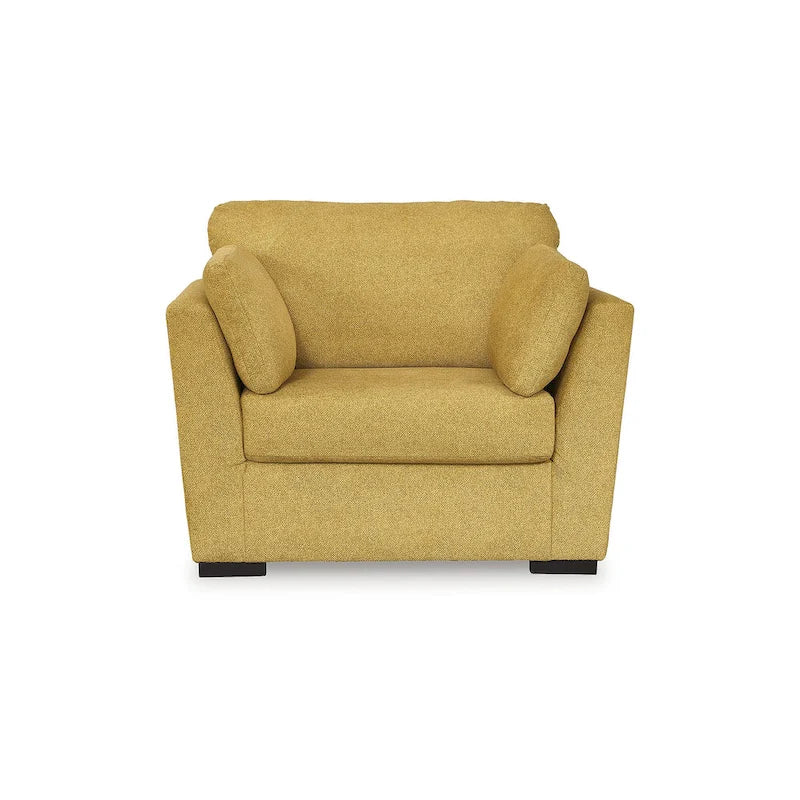 Set di mobili imbottiti per soggiorno da 4 pezzi - Divano, divanetto, poltrona e pouf, poliestere effetto velluto