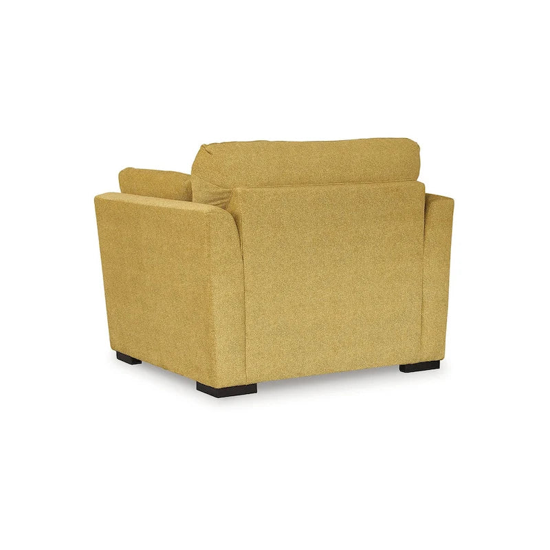 Set di mobili imbottiti per soggiorno da 4 pezzi - Divano, divanetto, poltrona e pouf, poliestere effetto velluto