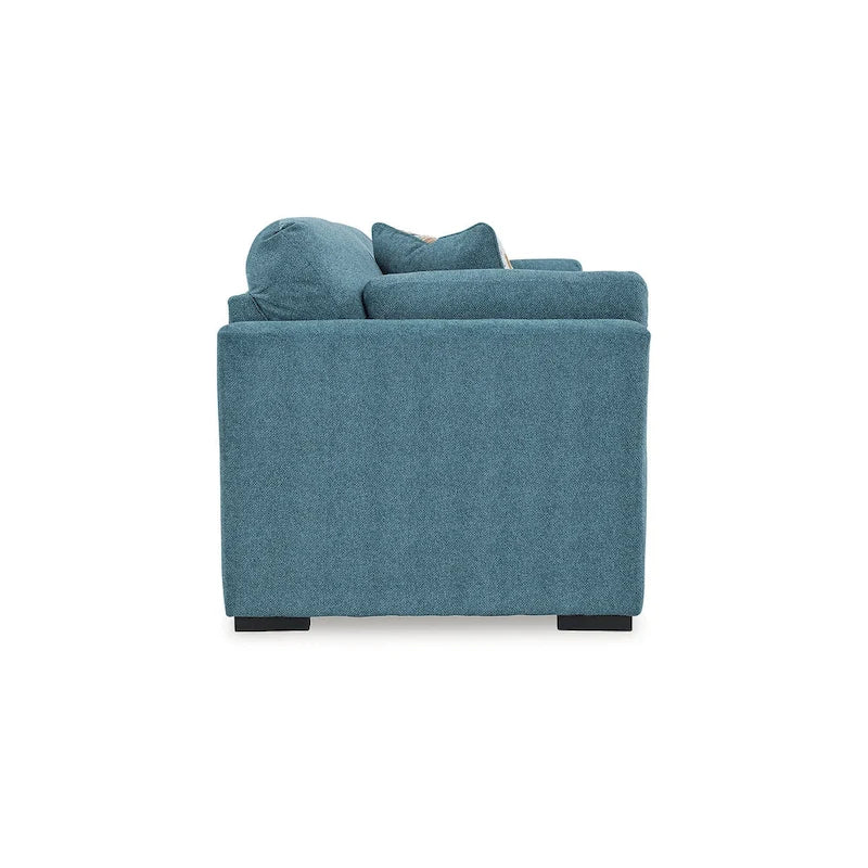 Set di mobili imbottiti per soggiorno da 4 pezzi - Divano, divanetto, poltrona e pouf, poliestere effetto velluto