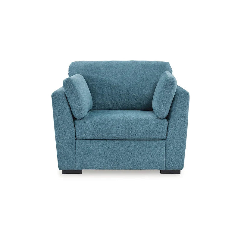 Set di mobili imbottiti per soggiorno da 4 pezzi - Divano, divanetto, poltrona e pouf, poliestere effetto velluto