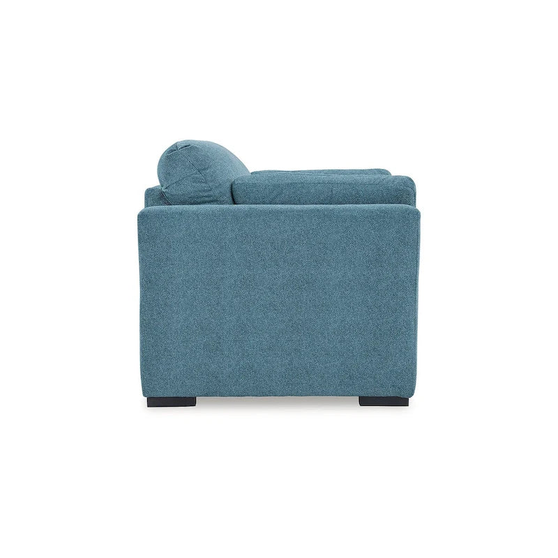 Set di mobili imbottiti per soggiorno da 4 pezzi - Divano, divanetto, poltrona e pouf, poliestere effetto velluto