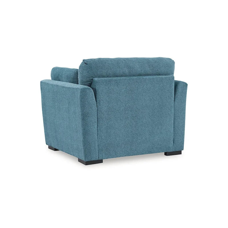 Set di mobili imbottiti per soggiorno da 4 pezzi - Divano, divanetto, poltrona e pouf, poliestere effetto velluto