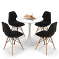 Set da Pranzo Moderno Rotondo da 5 Pezzi, Tavolo da 81 cm e 4 Sedie DSW, Design Compatto