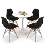 Set da Pranzo Moderno Rotondo da 5 Pezzi, Tavolo da 81 cm e 4 Sedie DSW, Design Compatto