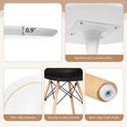 Set da Pranzo Moderno Rotondo da 5 Pezzi, Tavolo da 81 cm e 4 Sedie DSW, Design Compatto