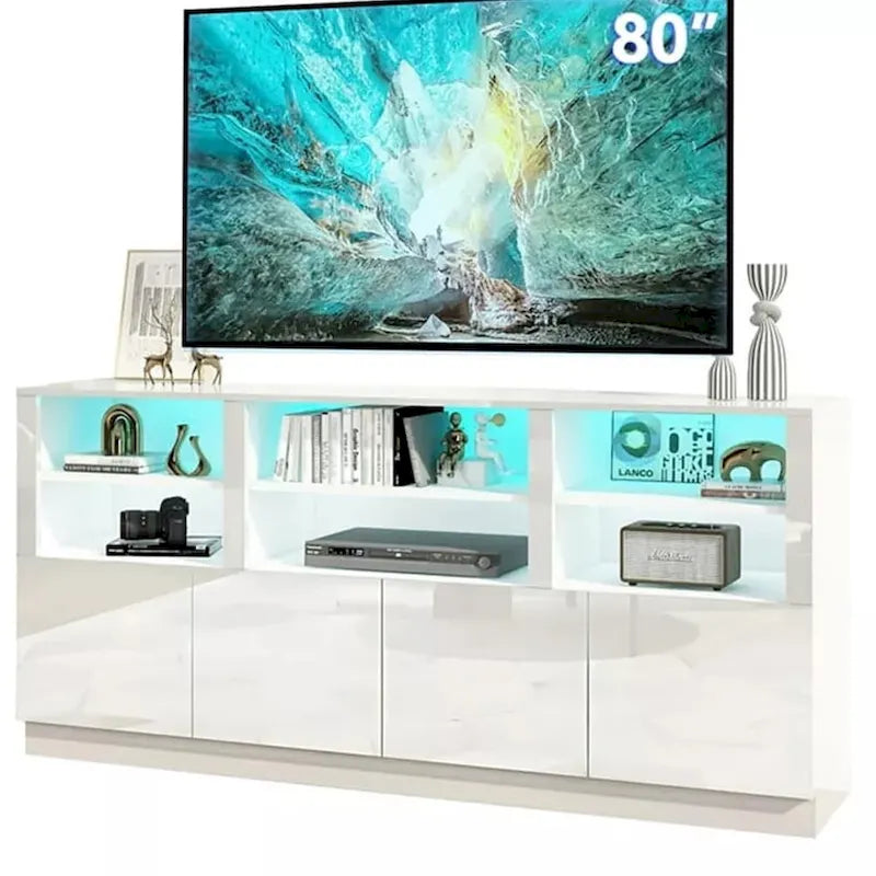 Mobile TV a LED bianco lucido da 70 pollici per TV da 75/80/85 pollici - 73 pollici