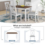 Set tavolo e sedie in legno da 5 pezzi, set tavolo da pranzo da cucina per 4 persone con tavolo rettangolare e 4 sedie imbottite con schienale a X