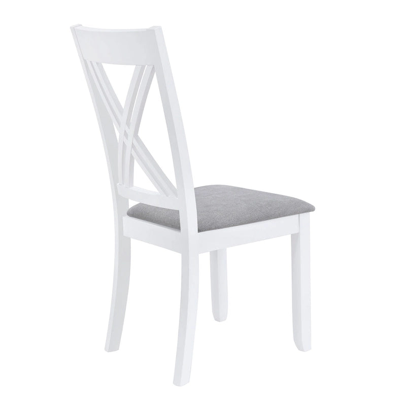 Set tavolo e sedie in legno da 5 pezzi, set tavolo da pranzo da cucina per 4 persone con tavolo rettangolare e 4 sedie imbottite con schienale a X