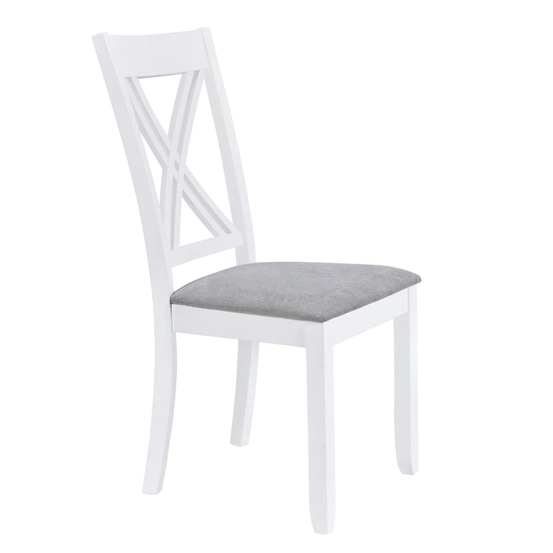 Set tavolo e sedie in legno da 5 pezzi, set tavolo da pranzo da cucina per 4 persone con tavolo rettangolare e 4 sedie imbottite con schienale a X