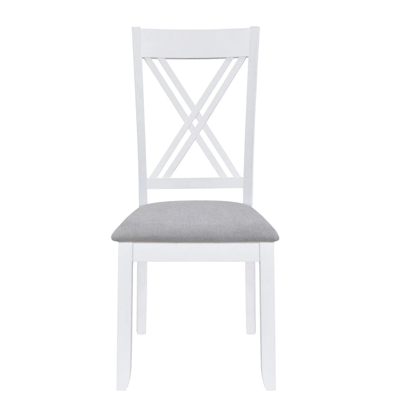 Set tavolo e sedie in legno da 5 pezzi, set tavolo da pranzo da cucina per 4 persone con tavolo rettangolare e 4 sedie imbottite con schienale a X