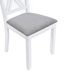 Set tavolo e sedie in legno da 5 pezzi, set tavolo da pranzo da cucina per 4 persone con tavolo rettangolare e 4 sedie imbottite con schienale a X