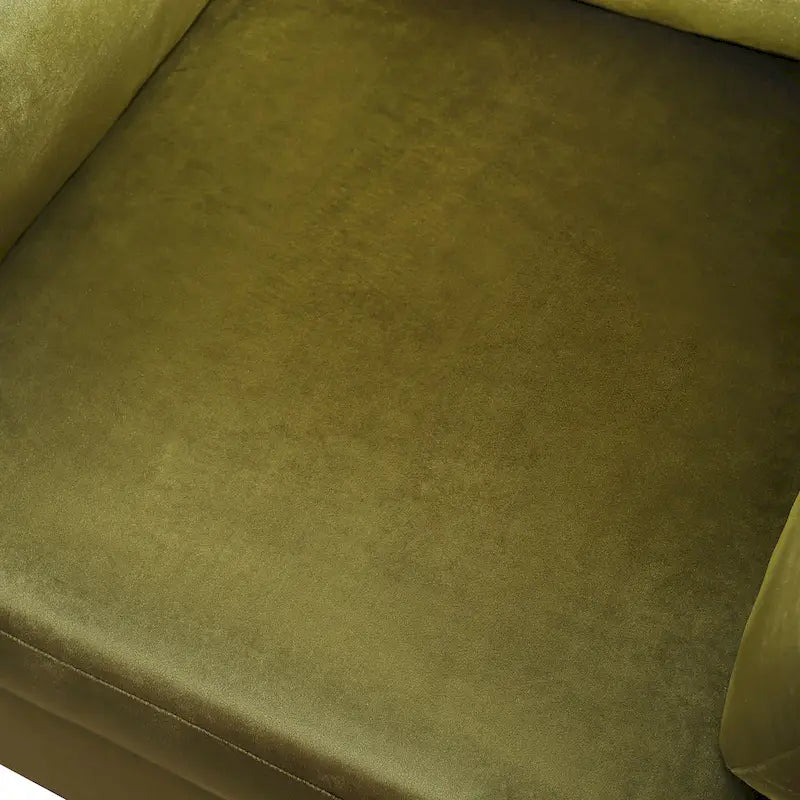 Poltrona d'accento moderna verde 37 con gambe in plastica e cuscini per il soggiorno