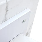 Tavolino quadrato moderno da 23,6 pollici con strisce decorative placcate in oro per soggiorno
