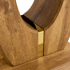 Tavolino quadrato moderno da 23,6 pollici con strisce decorative placcate in oro per soggiorno