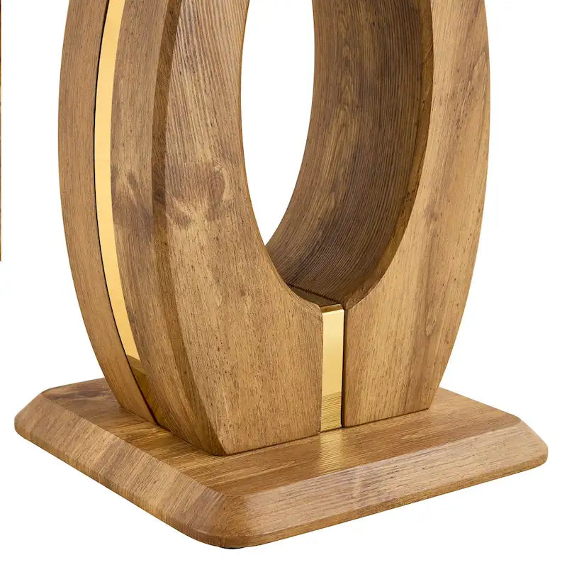 Tavolino quadrato moderno da 23,6 pollici con strisce decorative placcate in oro per soggiorno