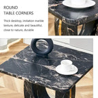 Tavolino quadrato moderno da 23,6 pollici con strisce decorative placcate in oro per soggiorno