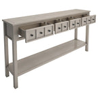 Consolle rustica da ingresso con 4 cassetti e ripiano inferiore, 152 cm