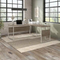 Scrivania ad angolo, 60"L x 30"P x 30"A, gambe in metallo, gestione cavi, capacità 200 libbre