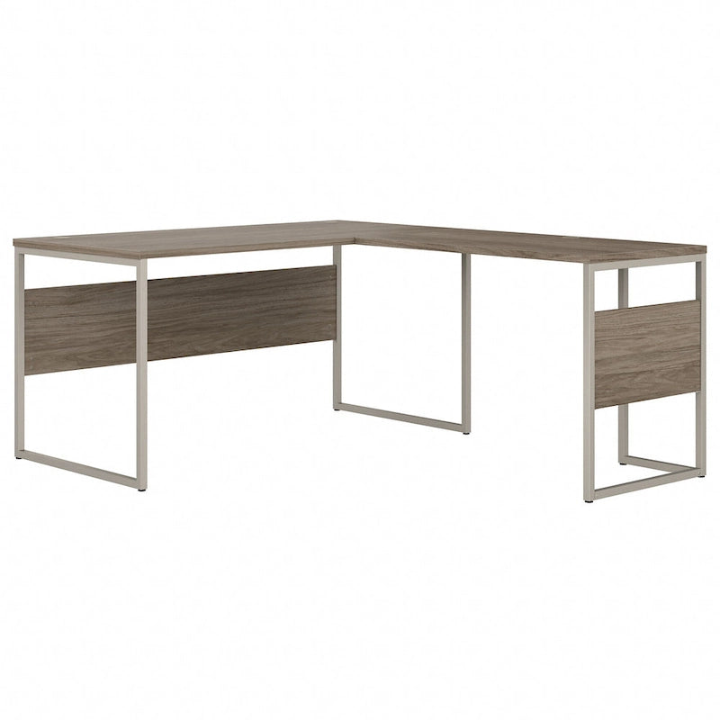 Scrivania ad angolo, 60"L x 30"P x 30"A, gambe in metallo, gestione cavi, capacità 200 libbre