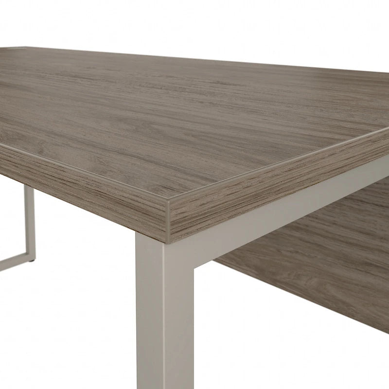 Scrivania ad angolo, 60"L x 30"P x 30"A, gambe in metallo, gestione cavi, capacità 200 libbre