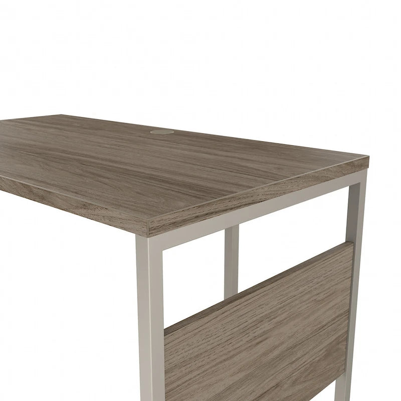 Scrivania ad angolo, 60"L x 30"P x 30"A, gambe in metallo, gestione cavi, capacità 200 libbre