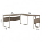 Scrivania ad angolo, 60"L x 30"P x 30"A, gambe in metallo, gestione cavi, capacità 200 libbre