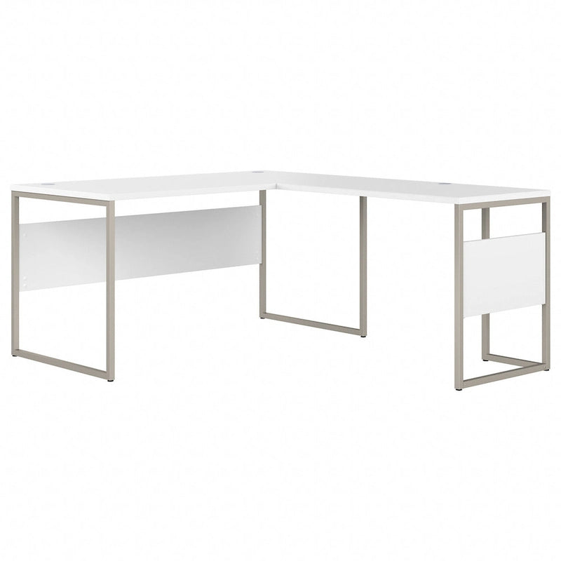 Scrivania ad angolo, 60"L x 30"P x 30"A, gambe in metallo, gestione cavi, capacità 200 libbre