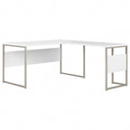Scrivania ad angolo, 60"L x 30"P x 30"A, gambe in metallo, gestione cavi, capacità 200 libbre