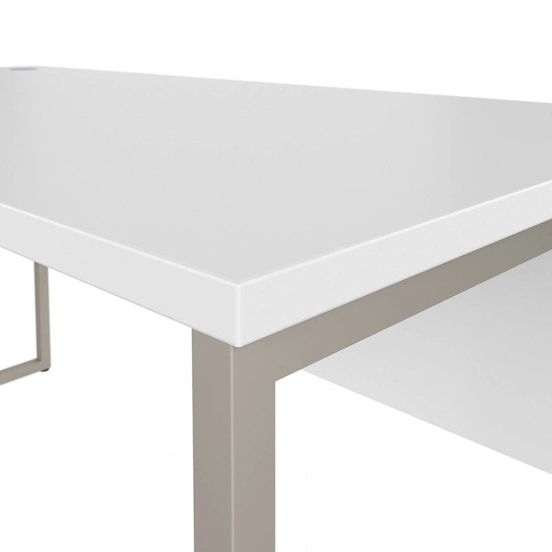 Scrivania ad angolo, 60"L x 30"P x 30"A, gambe in metallo, gestione cavi, capacità 200 libbre