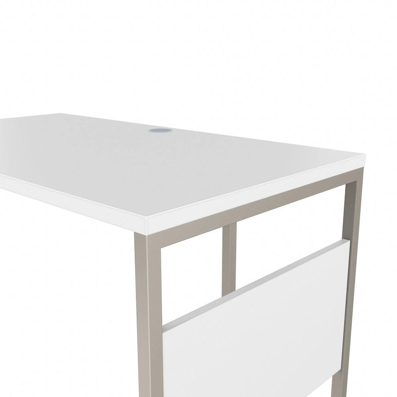 Scrivania ad angolo, 60"L x 30"P x 30"A, gambe in metallo, gestione cavi, capacità 200 libbre