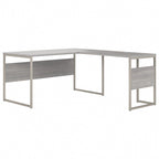 Scrivania ad angolo, 60"L x 30"P x 30"A, gambe in metallo, gestione cavi, capacità 200 libbre