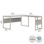 Scrivania ad angolo, 60"L x 30"P x 30"A, gambe in metallo, gestione cavi, capacità 200 libbre