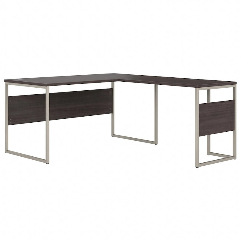 Scrivania ad angolo, 60"L x 30"P x 30"A, gambe in metallo, gestione cavi, capacità 200 libbre
