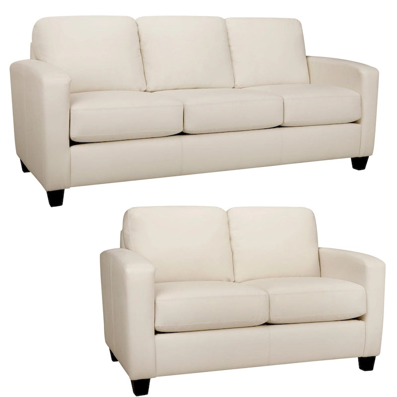 Set Divano e Divanetto Bryce in Pelle Italiana Primo Fiore