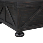 Tavolino da caffè contenitore con ripiano sollevabile Farmhouse da 91 cm, acacia e pino, finitura anticata