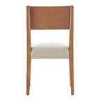 Sedia da pranzo in similpelle e lino, set da 2, gambe in legno massello