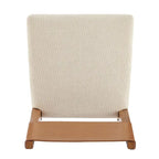 Sedia da pranzo in similpelle e lino, set da 2, gambe in legno massello